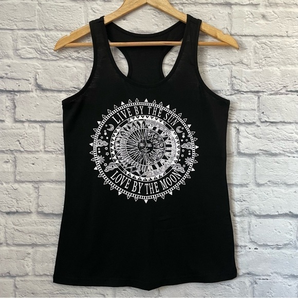 SHEIN Black Muscle Shirt with Quote Size Small - Picture 2 of 7